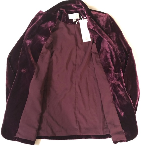 Etcetera Regency Velvet Blazer Jacket Plum Size 0 - Picture 4 of 8